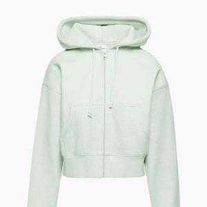 Tna Cozy Fleece Boyfriend Boxy Zip Hoodie Size Medium Light Gray NEW WITH TAGS